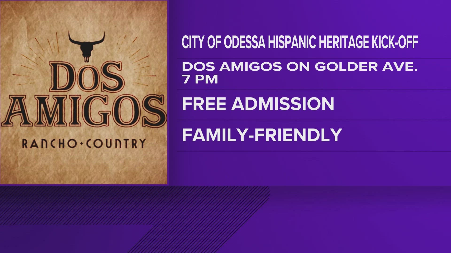 The event will be at Dos Amigos starting at 7:00 p.m.