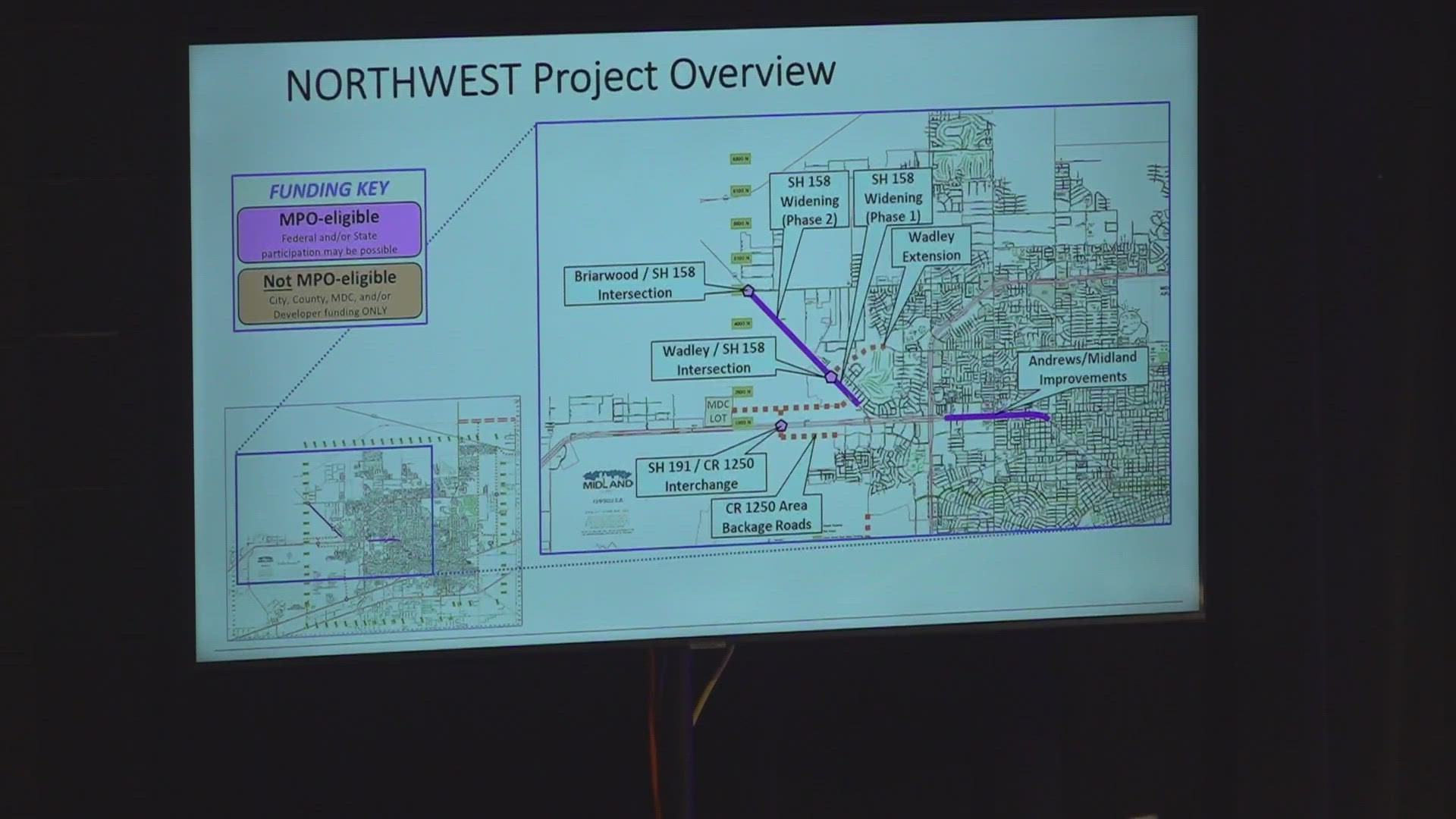 A town hall was held Wednesday night regarding the district. Some current issues are being resolved in the area while future road projects will add traffic signals.