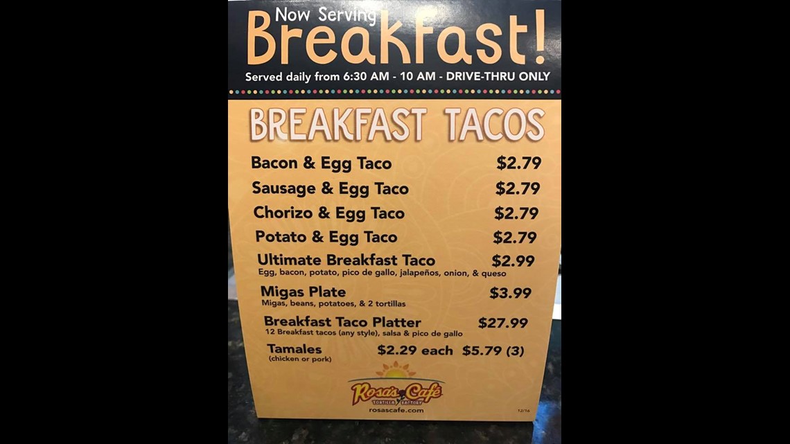 Rosa'S Cafe Breakfast Hours  