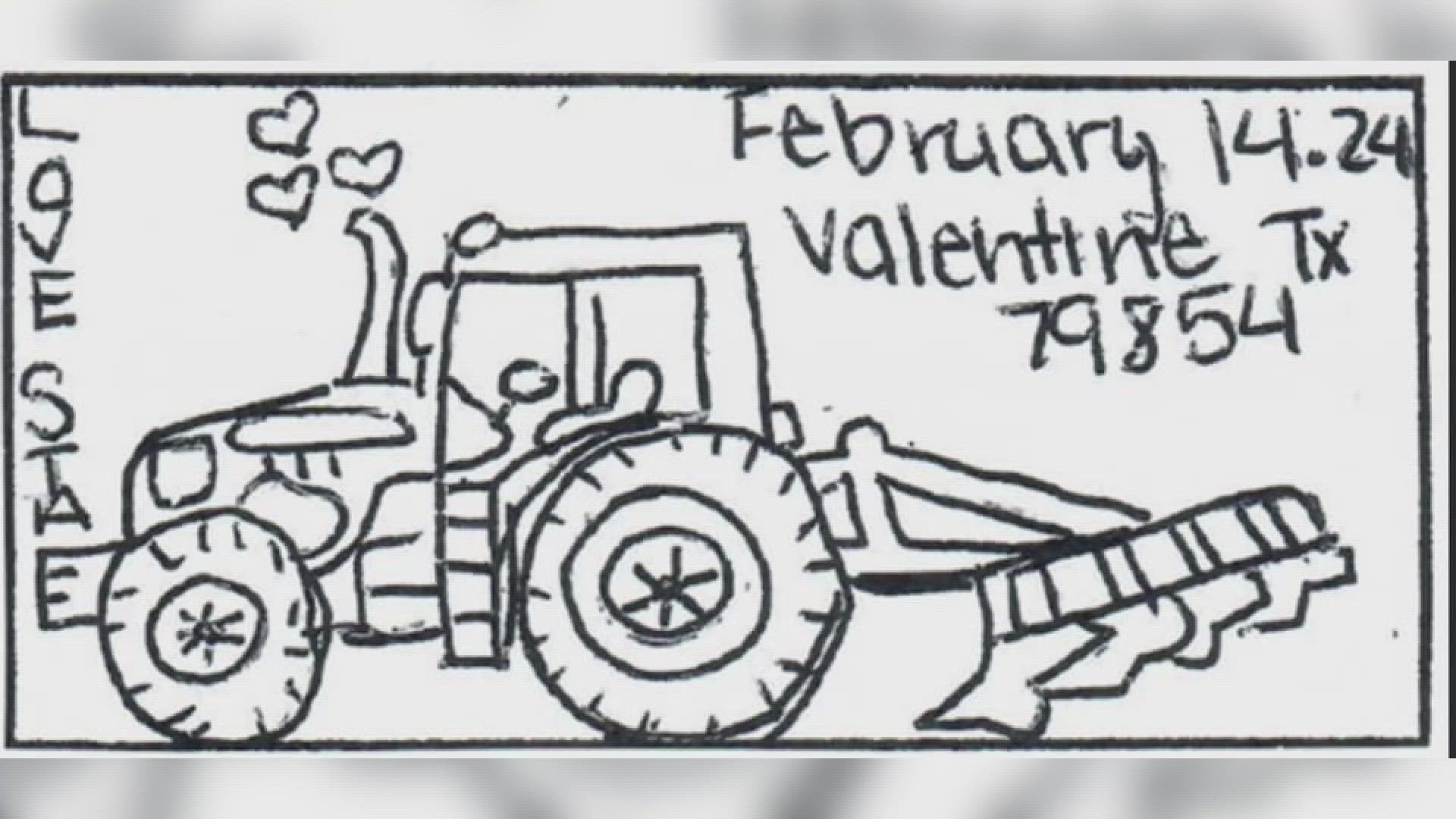 12th grader Jajahira Rodriguez drew a tractor in honor of her father, who passed away in 2022.
