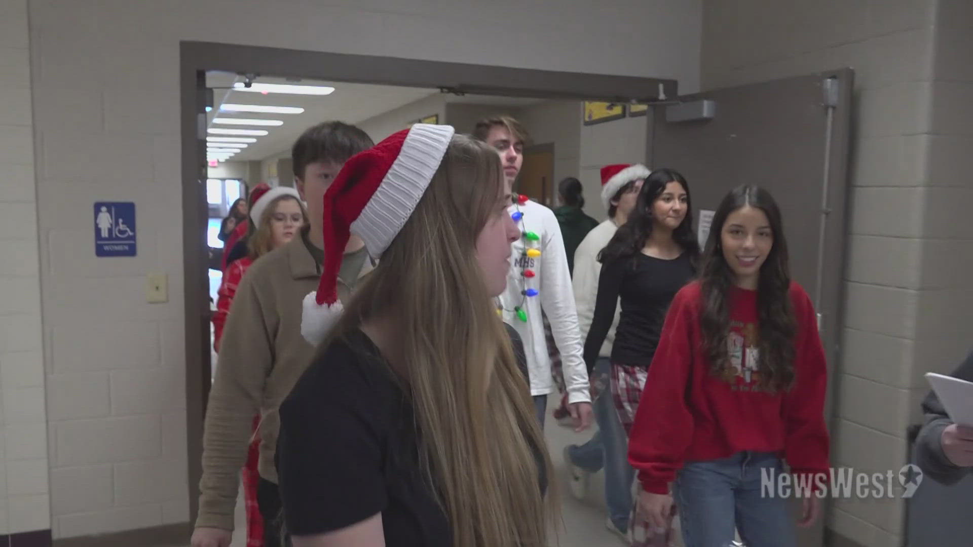 Student Council walked their school’s hallways to hand out gifts such as a sewing machine, laptop and an iPad.