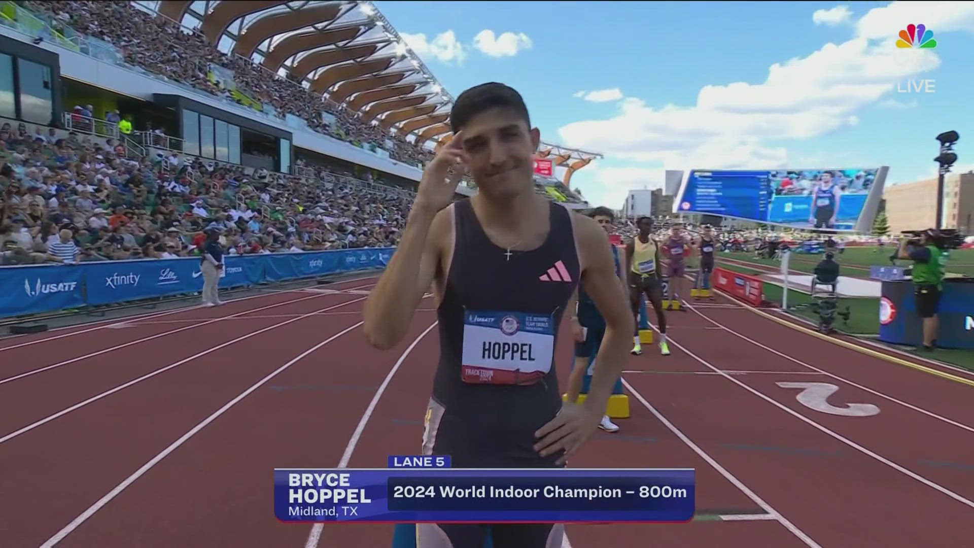 Competing in the 800-meter final, Hoppel secured a spot on Team USA with a top 3 finish in the finals of the Olympic Team Trials.
