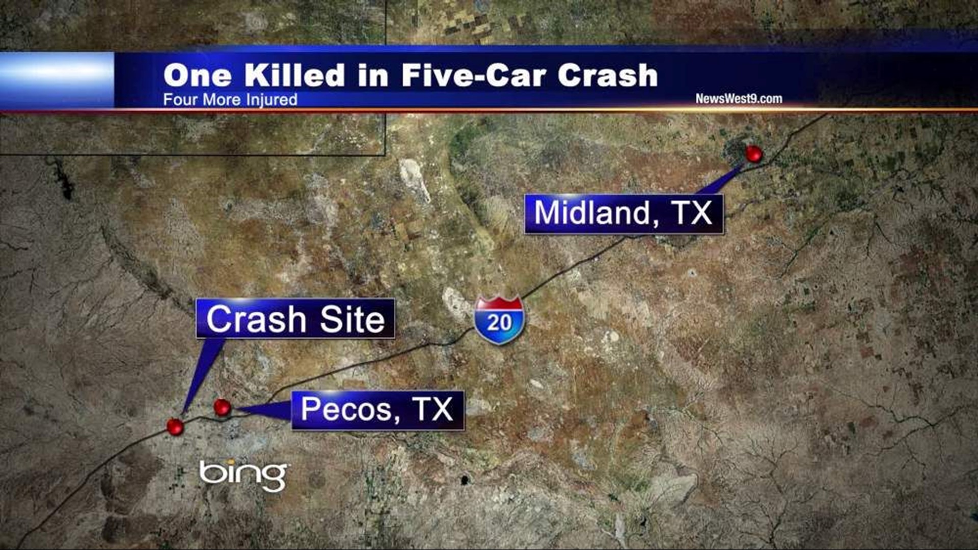 One Killed in Five Car Accident Near Pecos