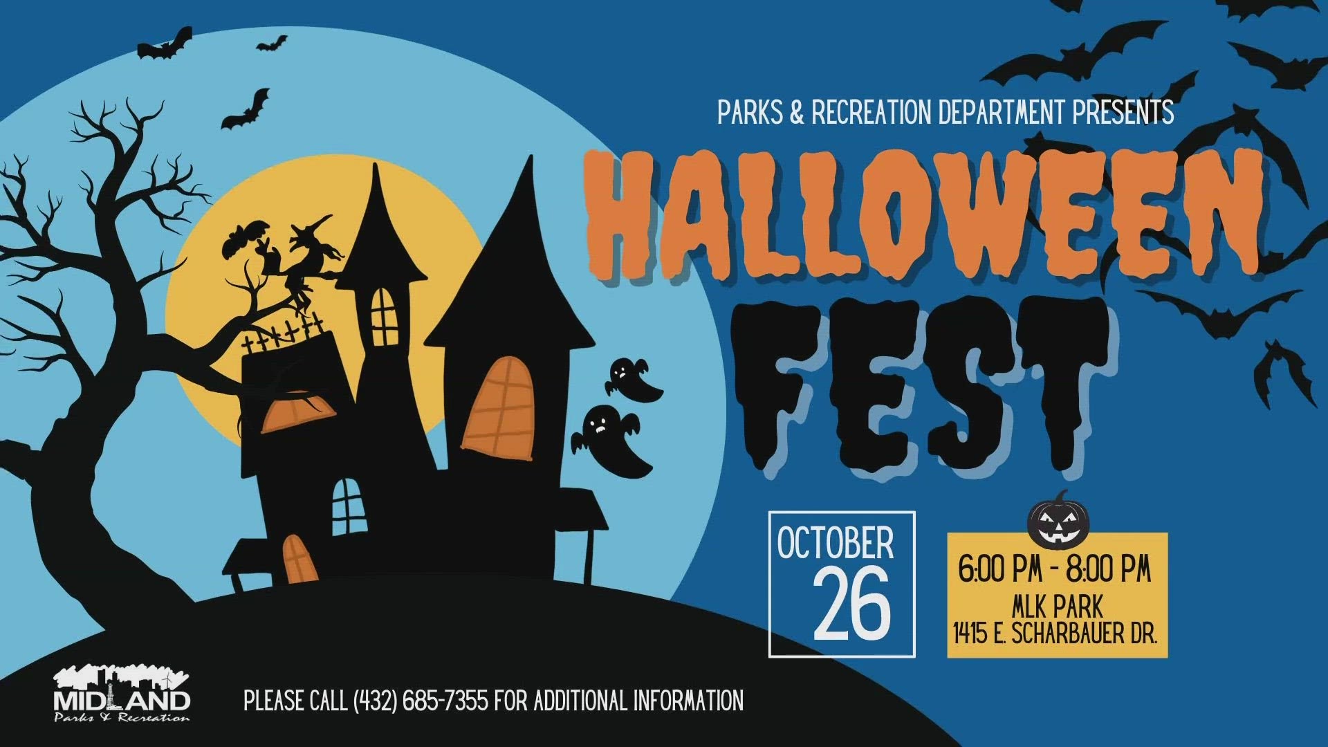 City of Midland Parks and Recreation is hosting the 11th annual Halloweenfest at the MLK Jr. Community Center on Thursday at 6 p.m. to 8 p.m.