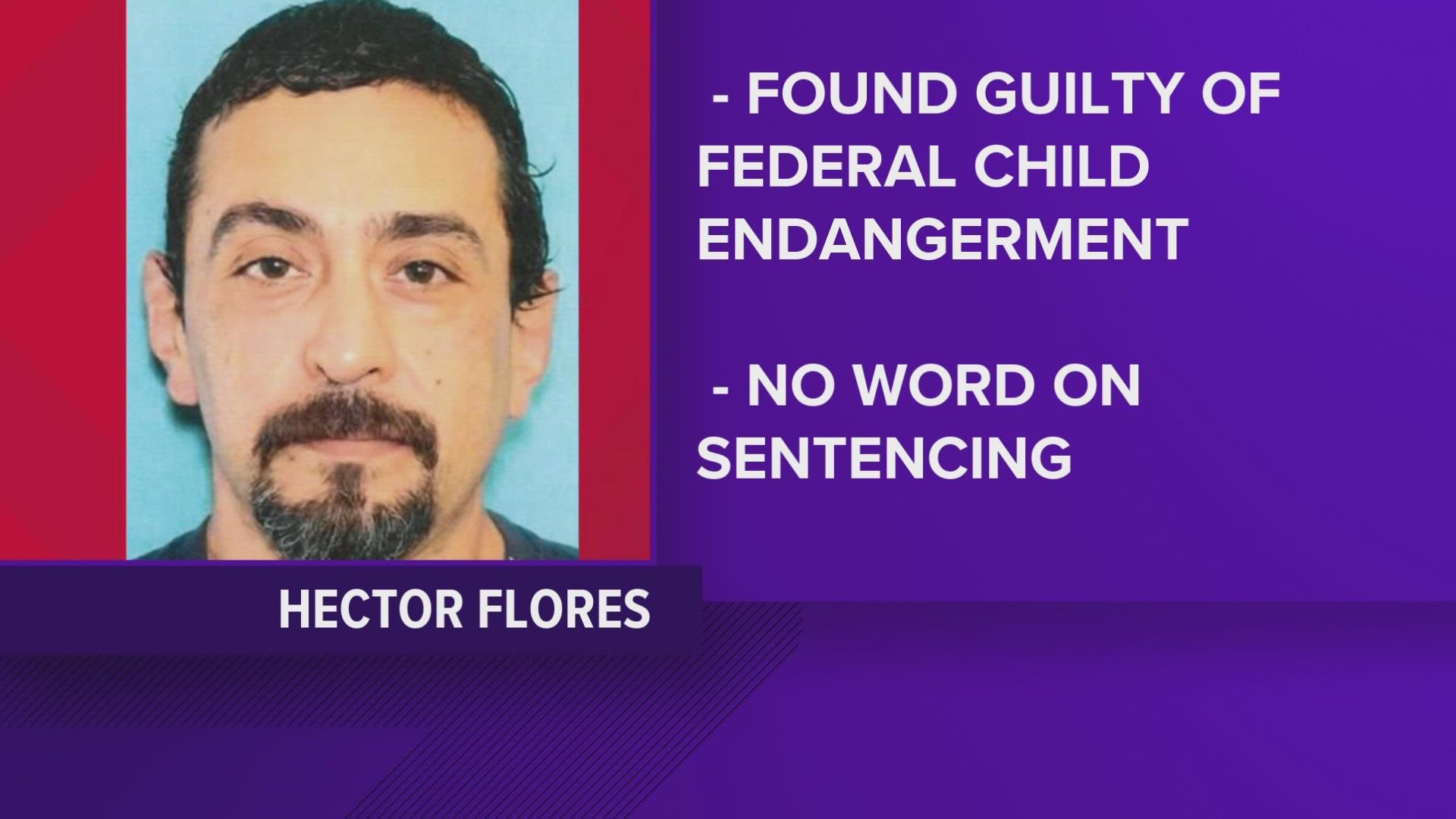 Hector Flores Jr. was found Guilty on Child Endangerment charges.