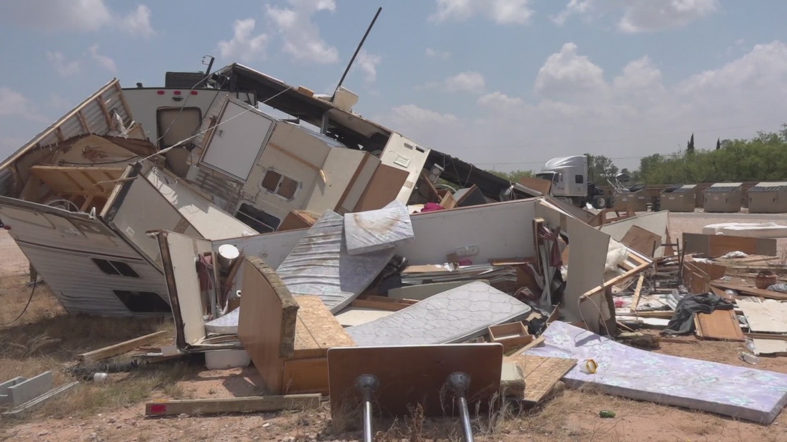 Rv Camper Completely Destroyed By Severe Weather At Midland County Rv 