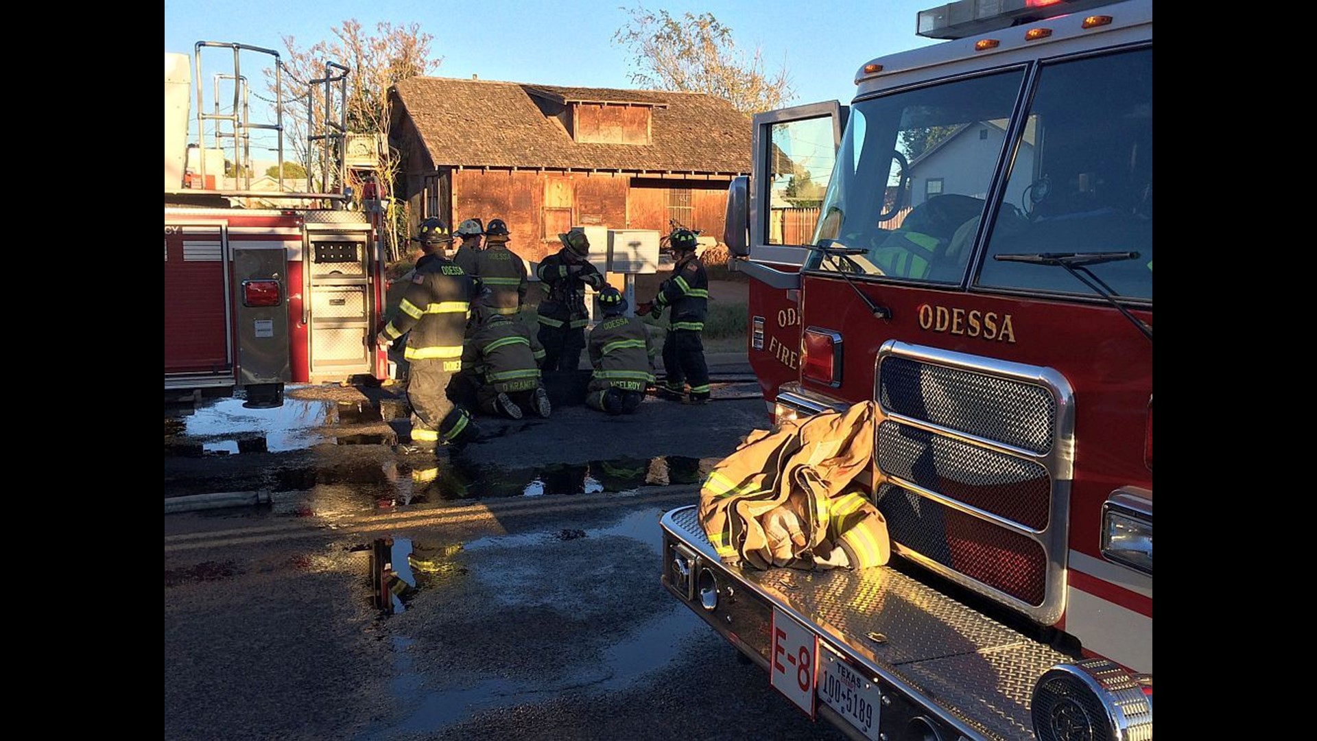 Front Part of a Home in Odessa Catches Fire