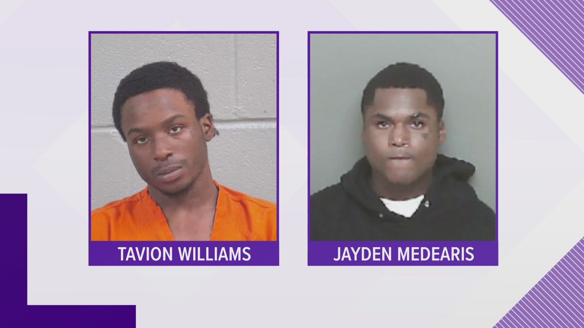 18-year-old Jayden Medearis was arrested on April 22 and 19-year-old Tavion Malique Williams was arrested on April 25.