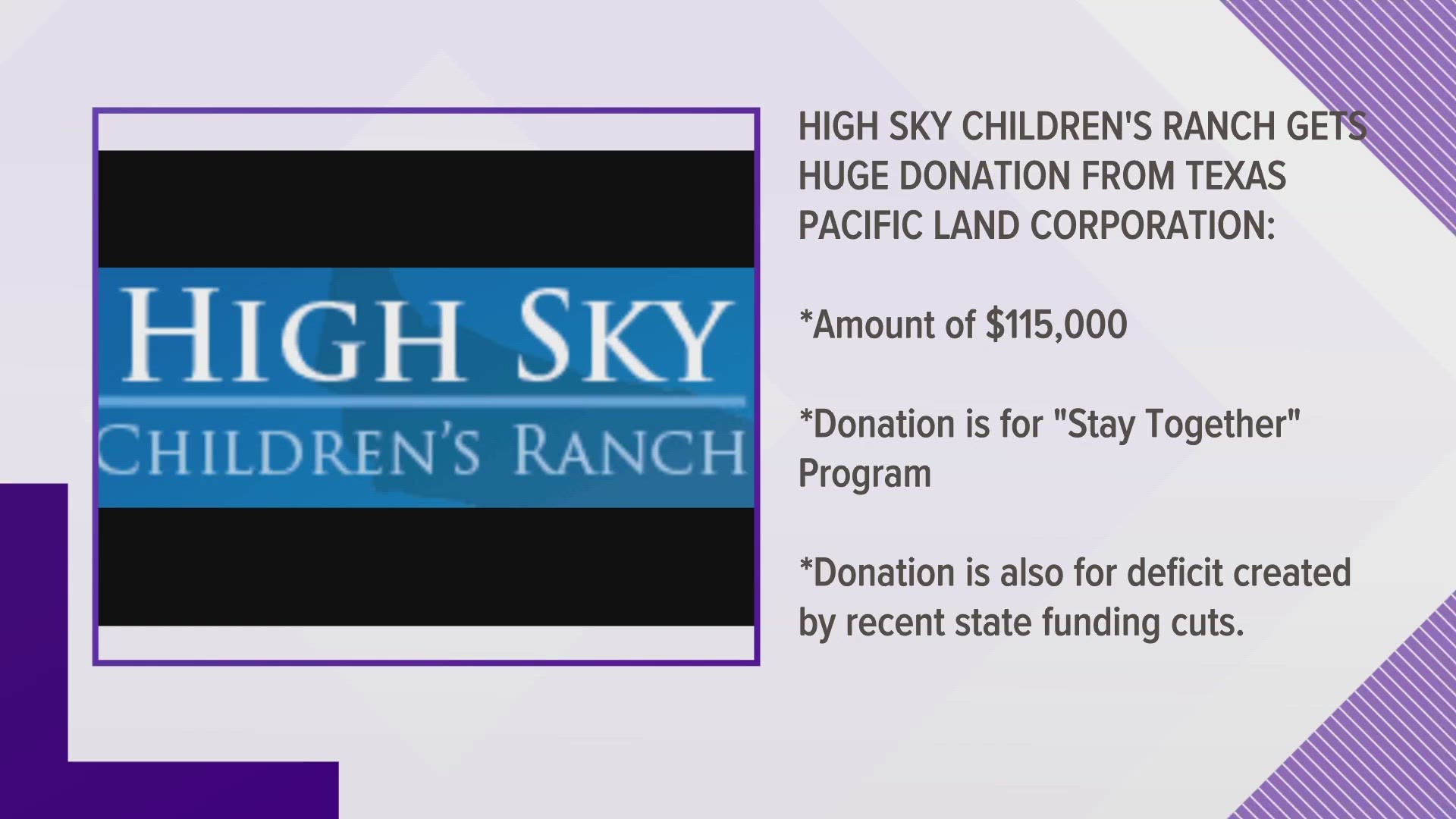 The Ranch is a provider of comprehensive support services to families and youth in the Permian Basin.