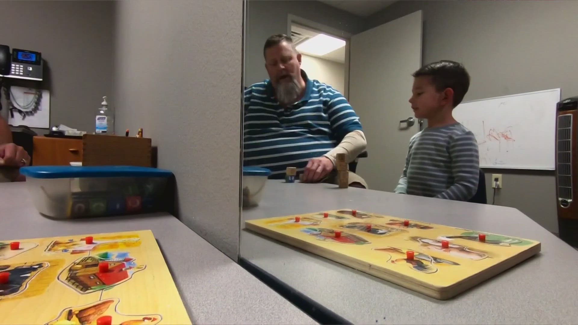 Stone, who is autistic, is finding his voice and learning visual and motor skills thanks to his therapists at the Permian Basin Rehab Center.