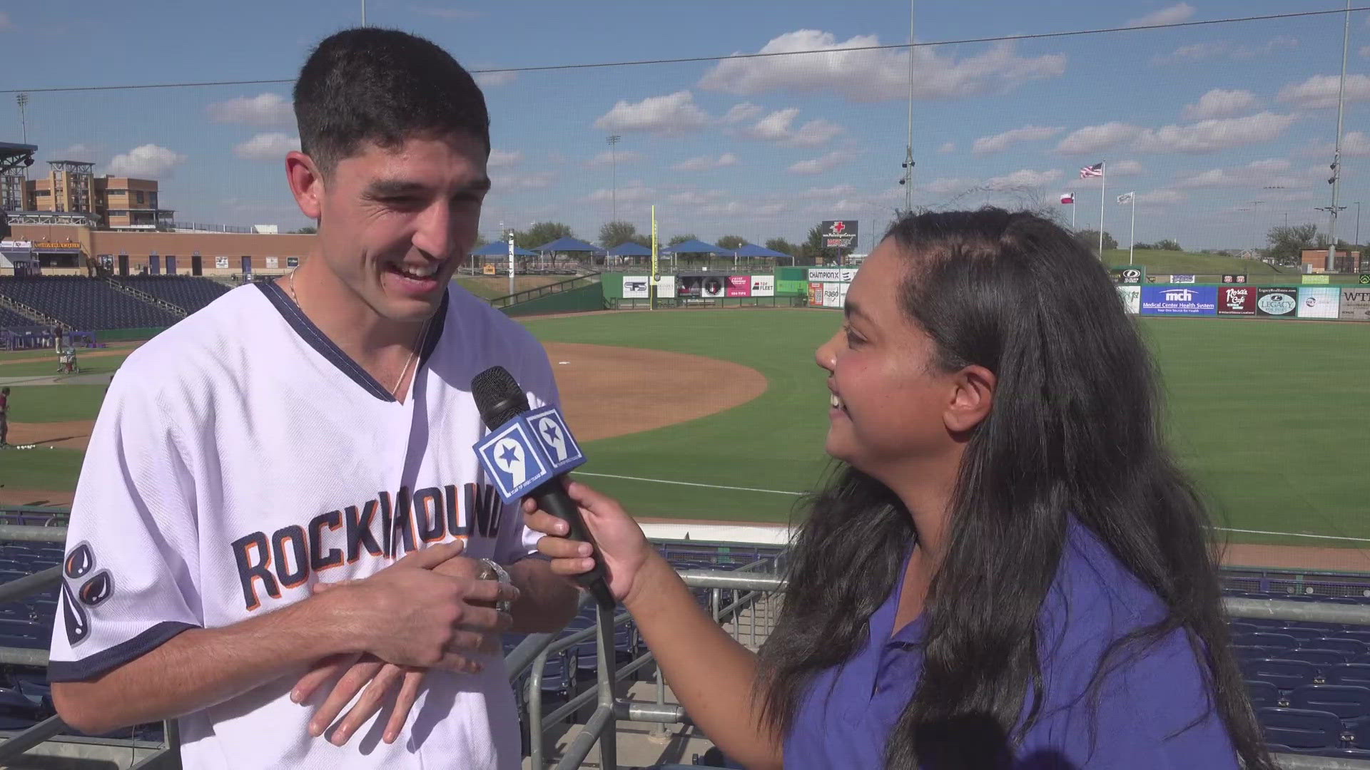 NewsWest 9's Jenna Elique spoke with the Olympian before he threw out the first pitch.