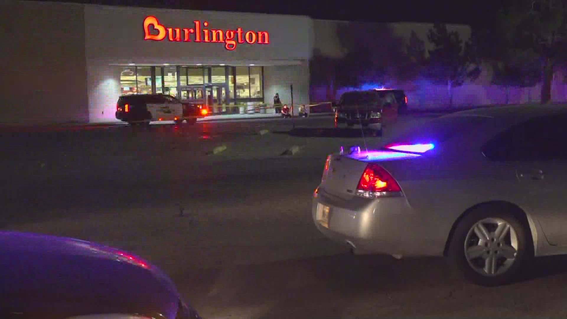 One person shot and sent to hospital after altercation in the parking lot.
