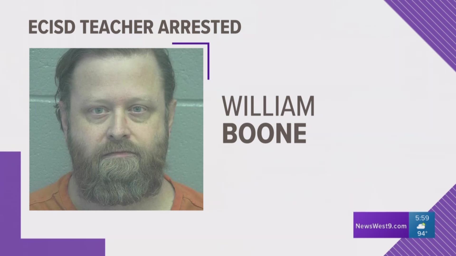 William Boone was arrested Tuesday after having an investigation revealed he had an improper relationship with a student last spring.