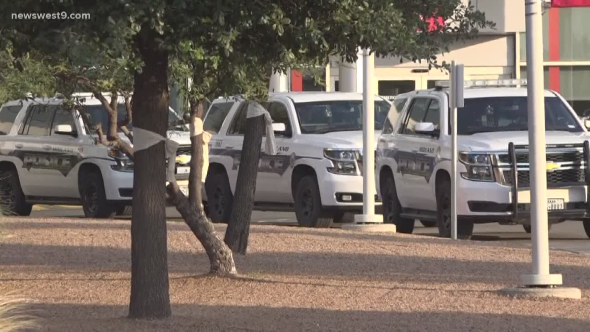 Several police cars were seen outside of Midland Memorial Hospital Wednesday night.