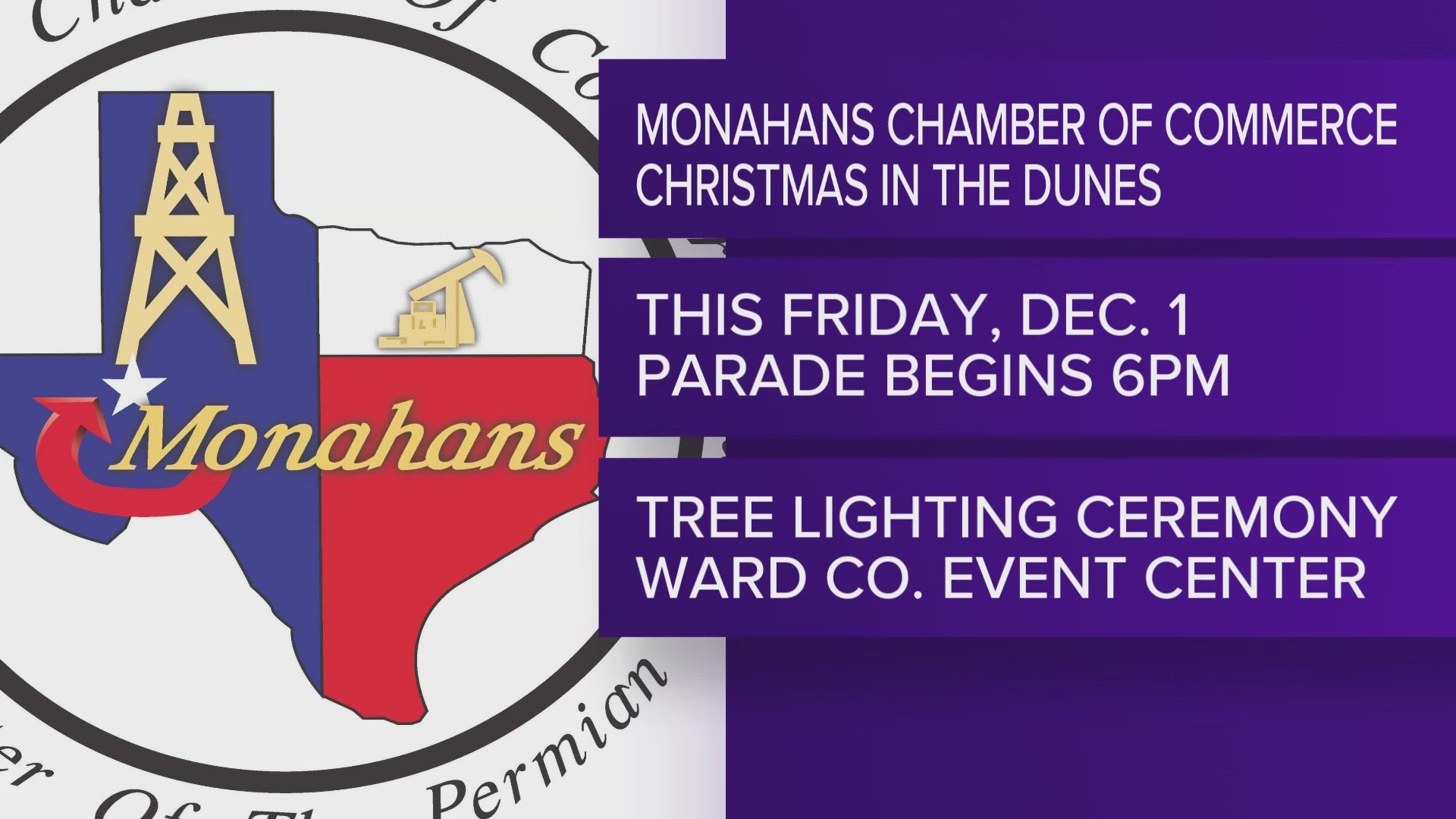 Monahans Chamber of Commerce announces 'Christmas in the Dunes', which
