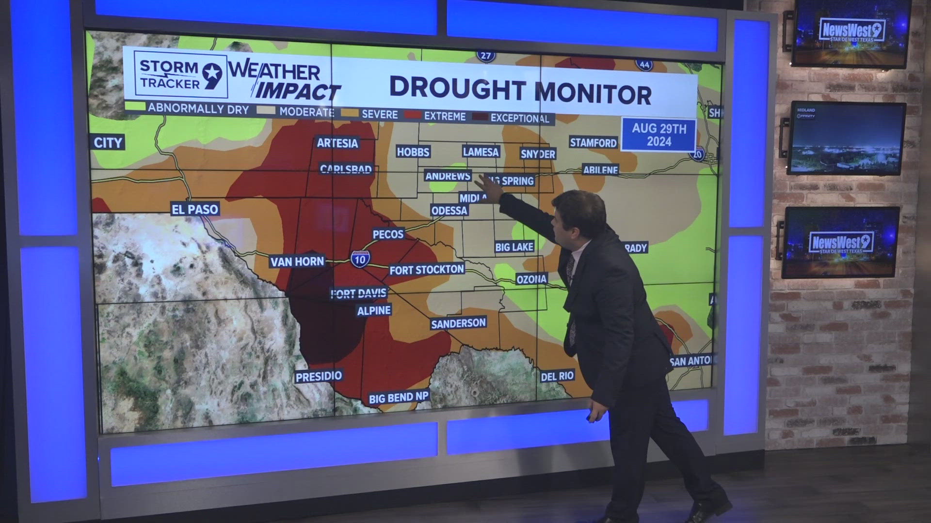 The recent rainfall left West Texas in much of a flood zone which rain is beneficial when it's not in one day but what were the improvements at least to our drought?