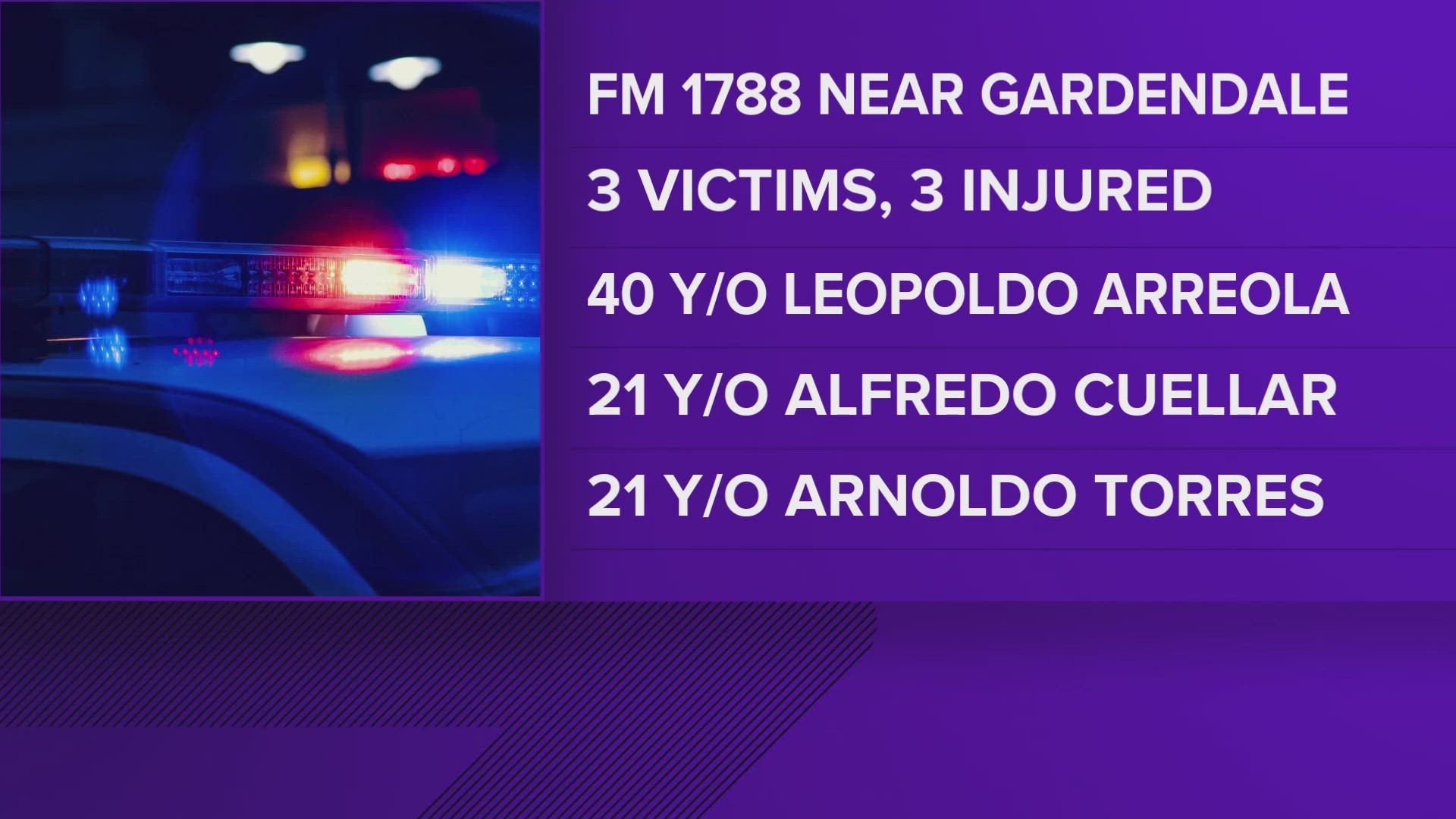 Leopoldo Arreola, Arnoldo Torres, and Alfredo Cuellar were all pronounced dead at the scene on August 20.