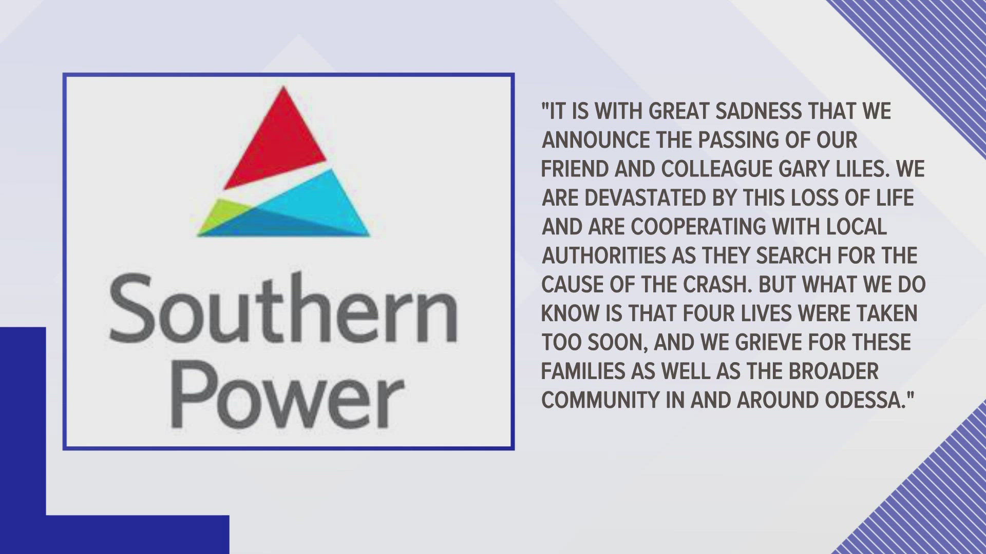 “It is with great sadness that we announce the passing of our friend and colleague Gary Liles," said a spokesperson for Southern Power.