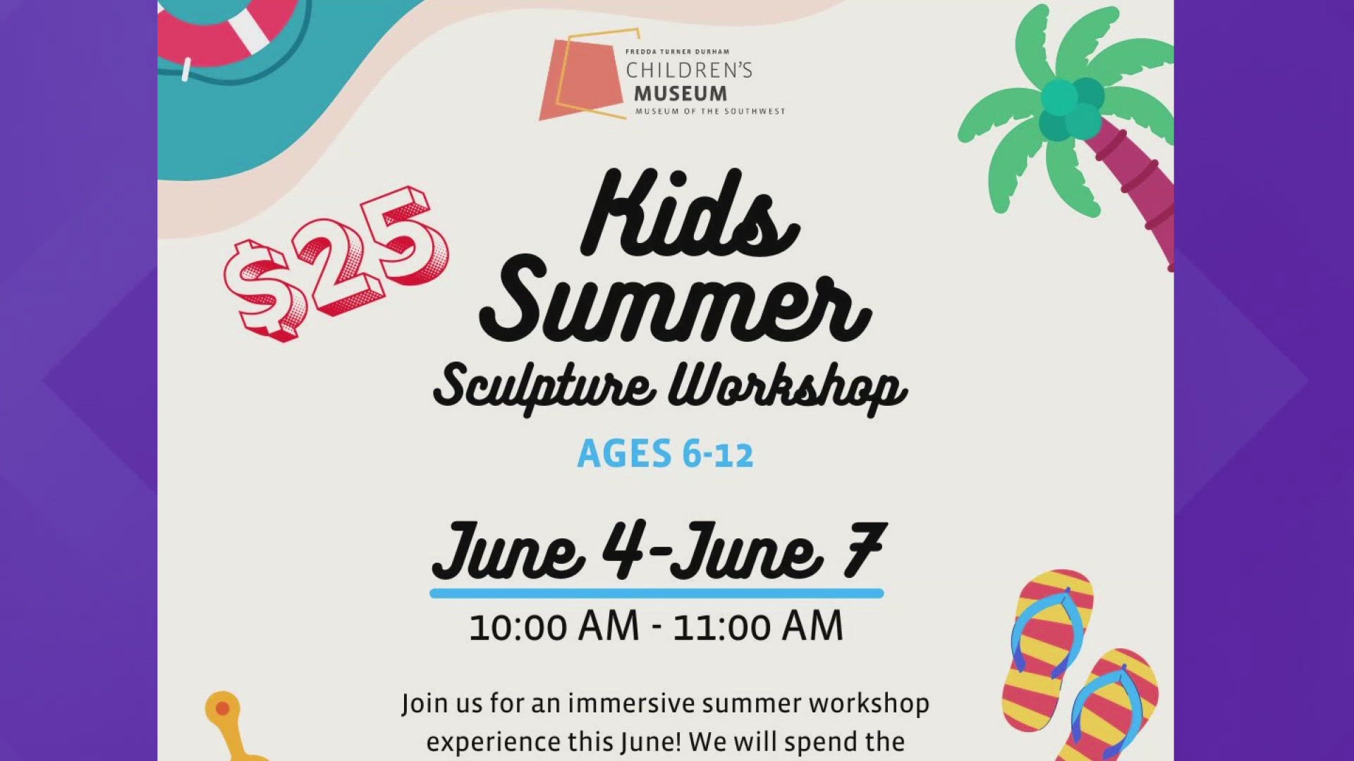 The workshops are for kids and teens to unleash their inner artists.