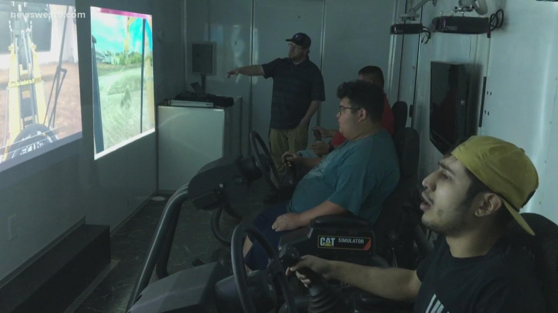 The college uses simulations to teach students how to safely and properly operate heavy machinery.