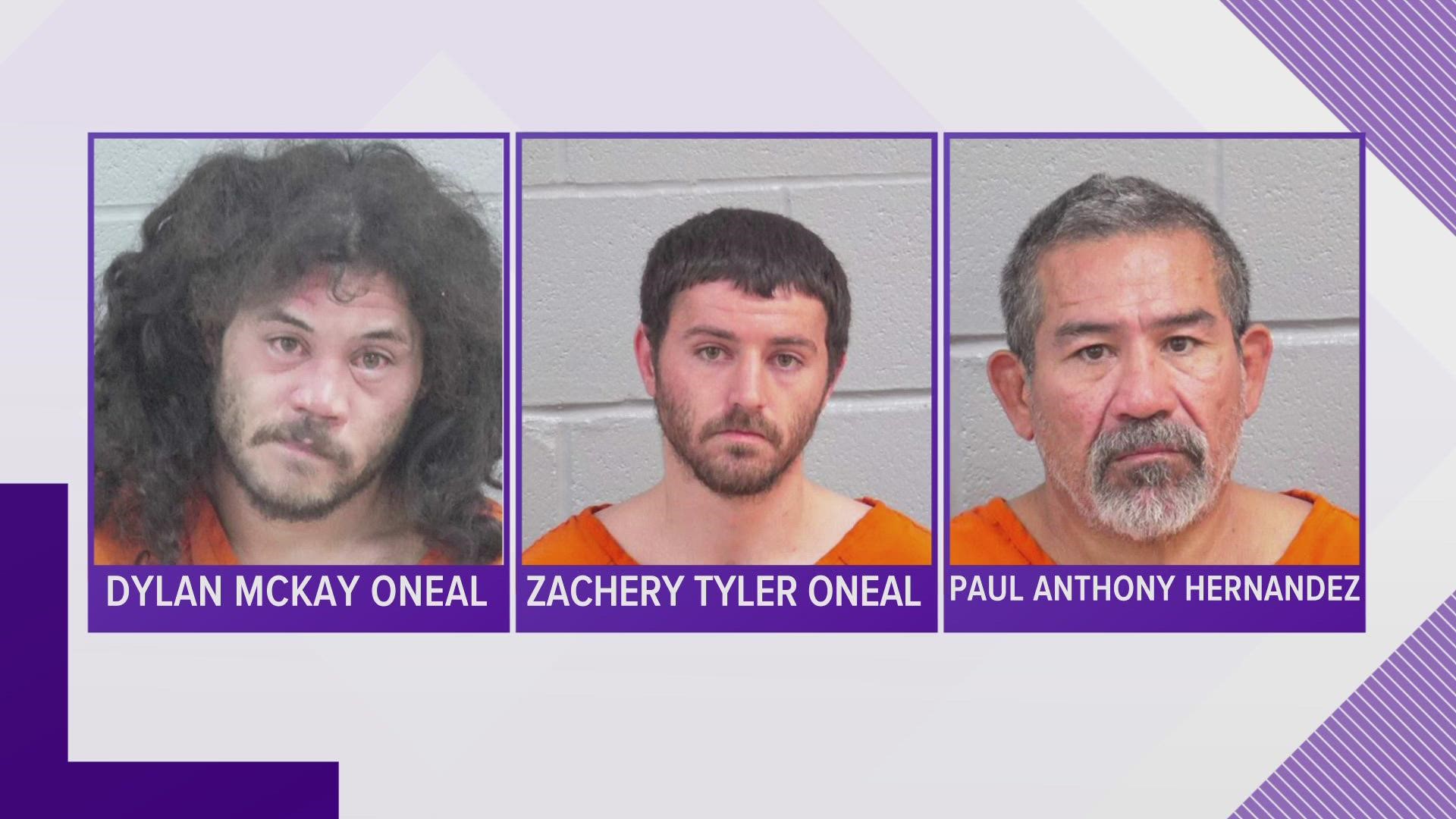 The father of the child, Dylan Mckay Oneal, has been charged with capital murder, while the other two individuals have been charged with hindering apprehension.