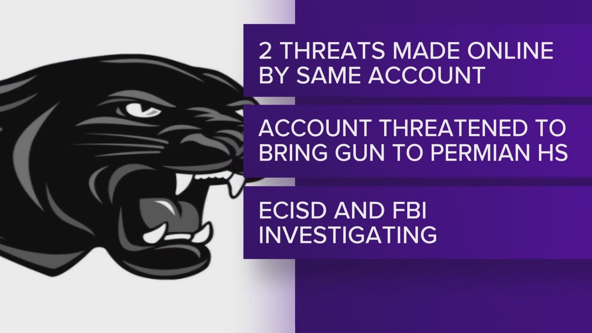 One threat was posted anonymously but did not mention a school. The second threat did mention Permian High School. Both threats were sent on Tuesday.