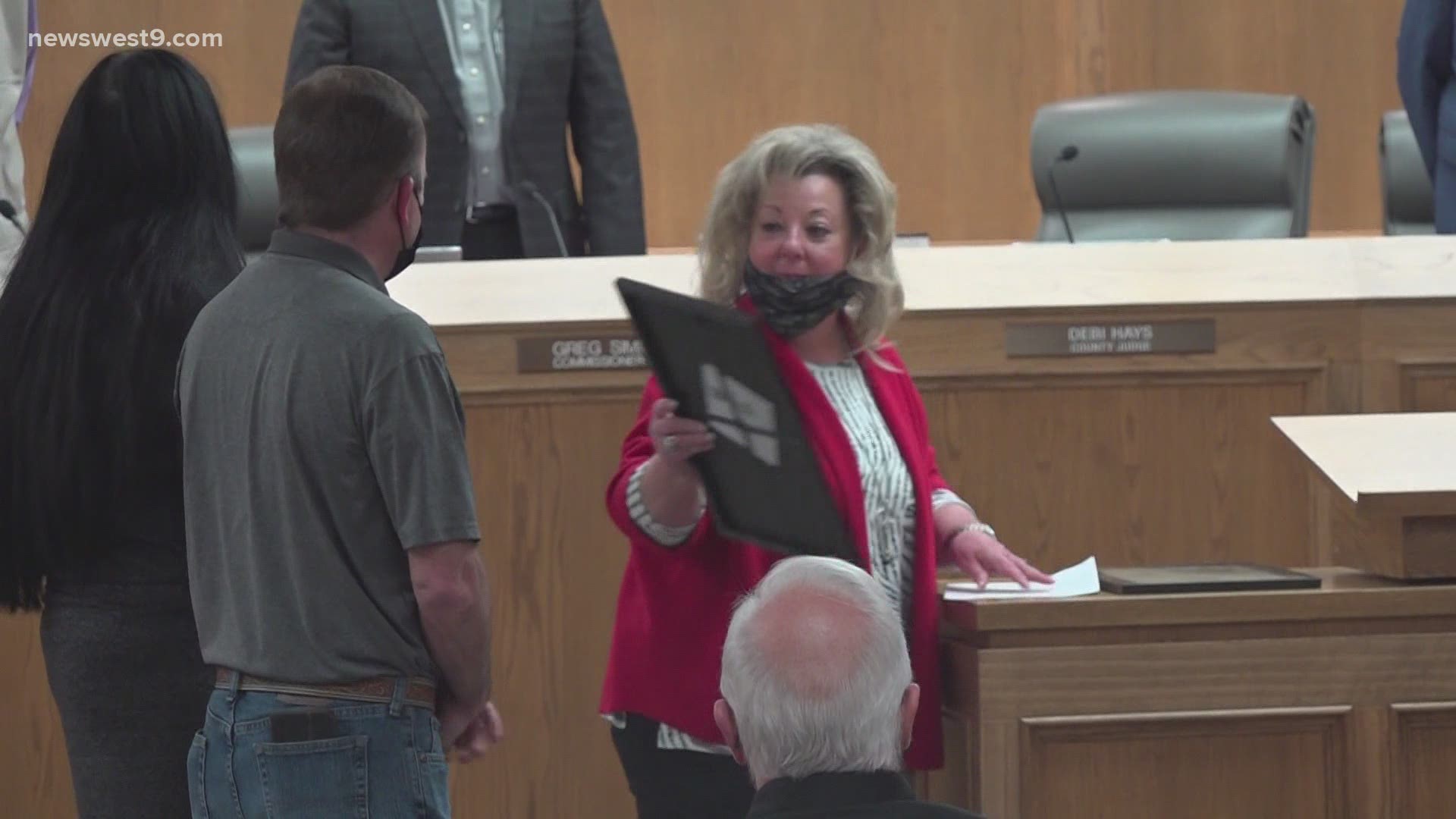 Ector County commissioners acknowledged several community members Tuesday for their outstanding work during the winter storm.