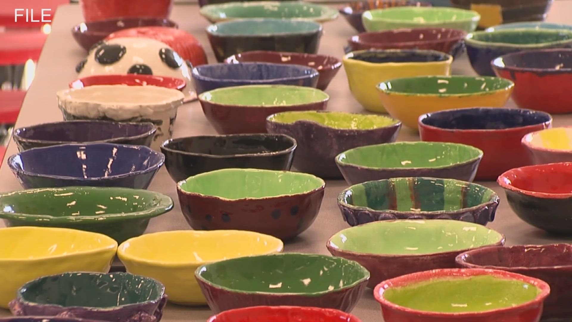 This marks the 24th annual "Empty Bowls" event that raises money for West Texas Food Bank. At least 1,000 hand-made bowls will go up for sale at Odessa College.