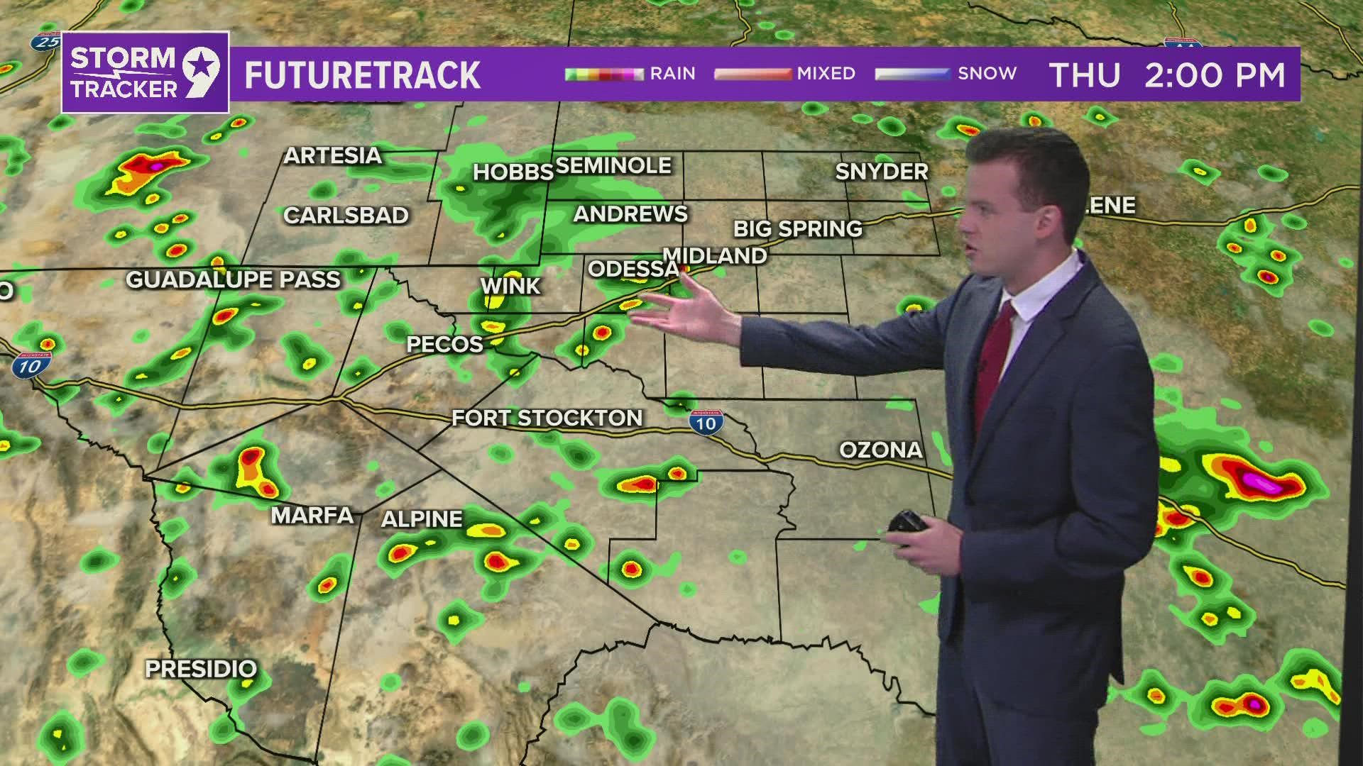 Chance of storms continues on Thursday