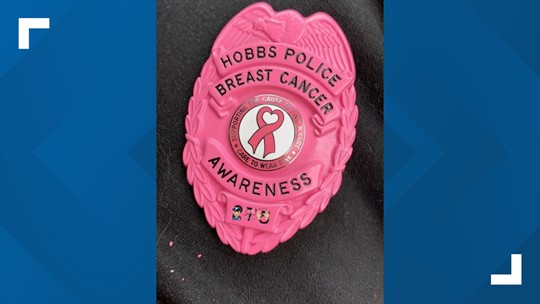 Law enforcement sports pink badges for Breast Cancer Awareness Month ...