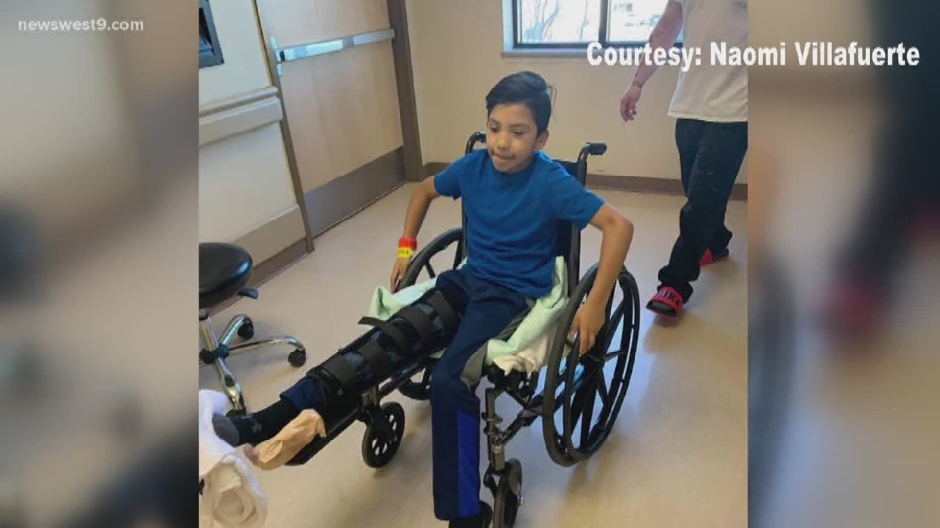 Over the winter break, Joshua Villafuerte recovers after being hit by a car and plans to return back to school Tuesday.