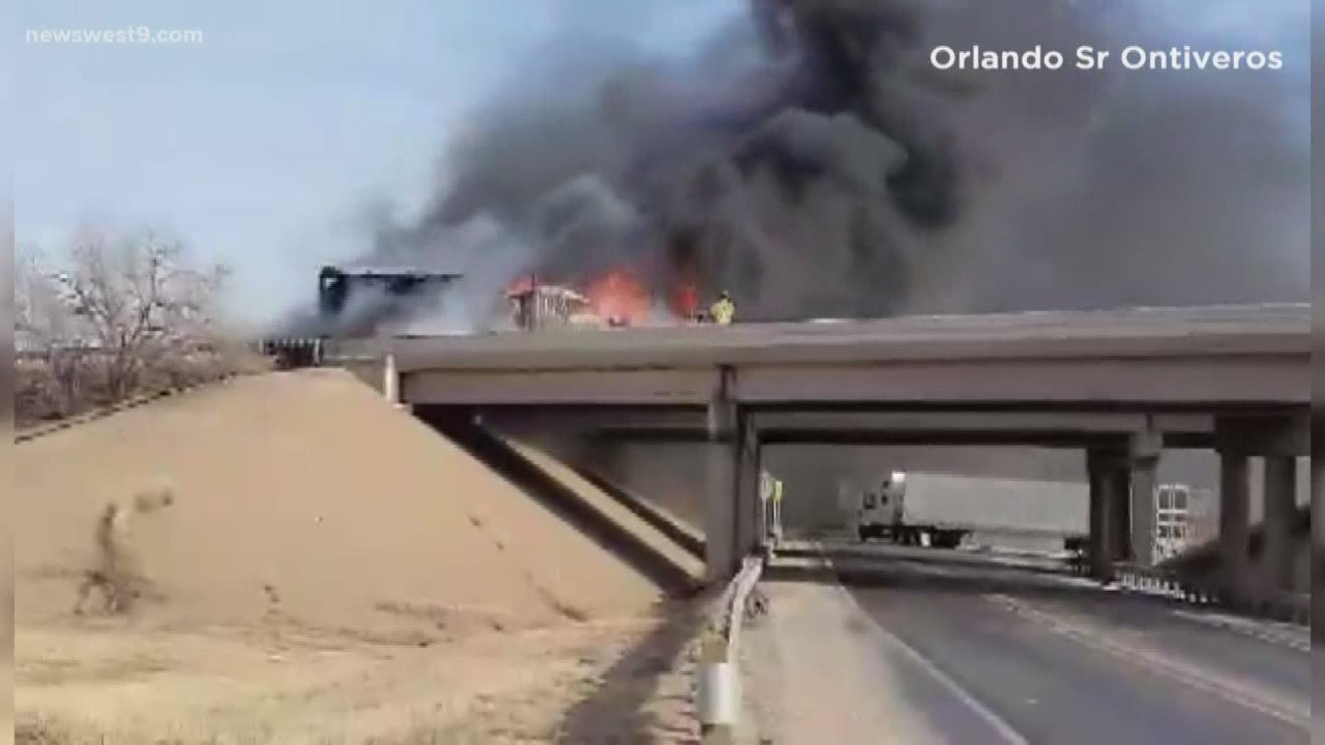 The semi was carrying non-hazardous chemicals.