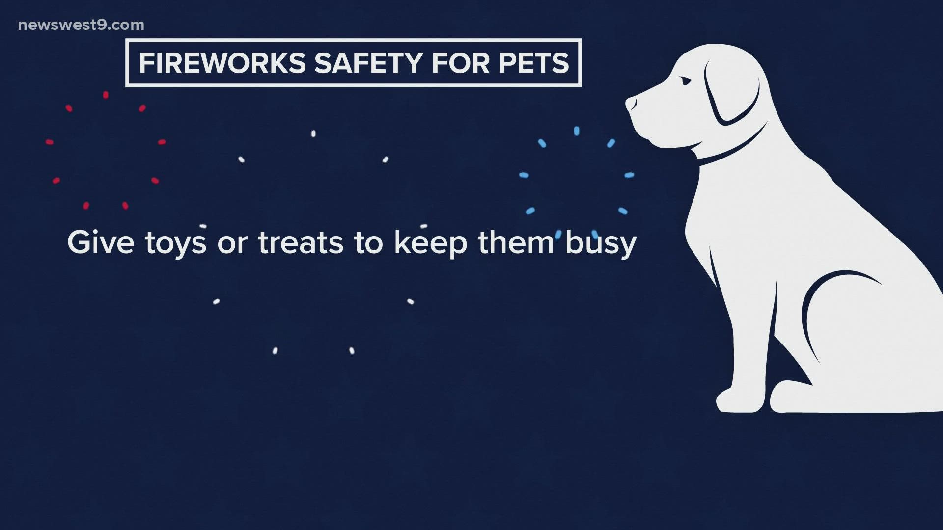 Some pets become scared when they hear fireworks going off on days like New Year's Eve and July 4.