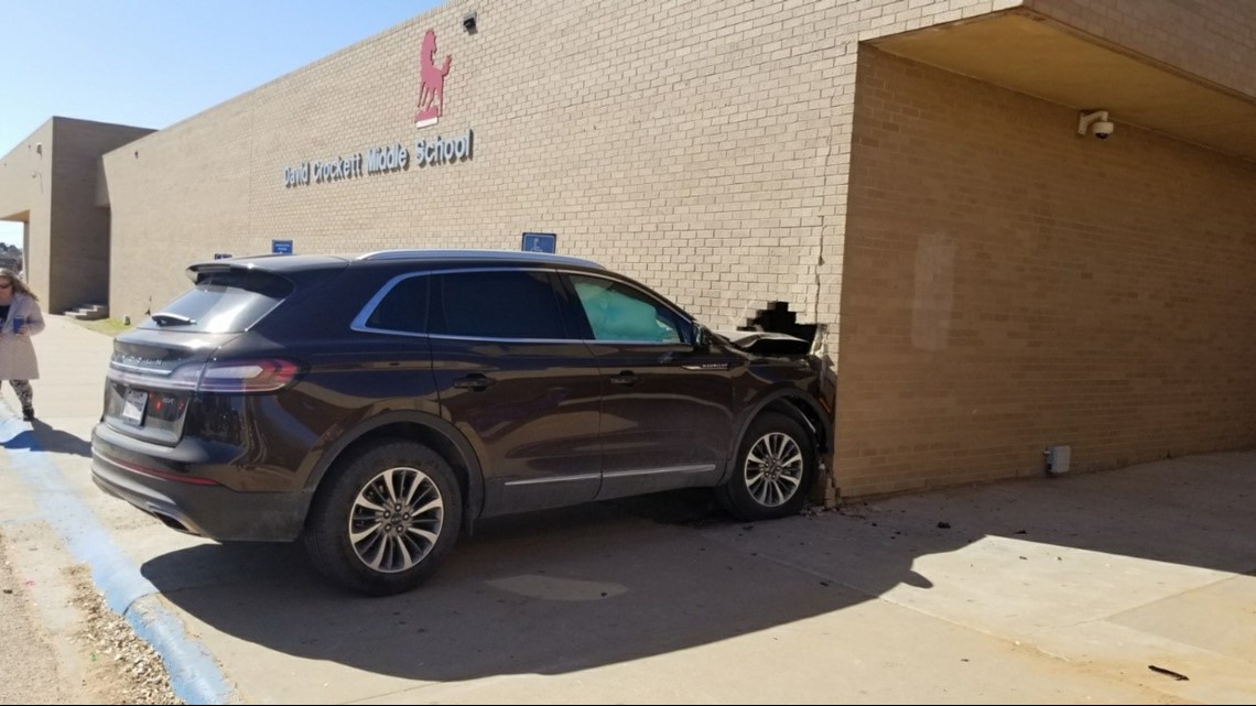 Crockett Middle School seeks to repair hole in the wall following car