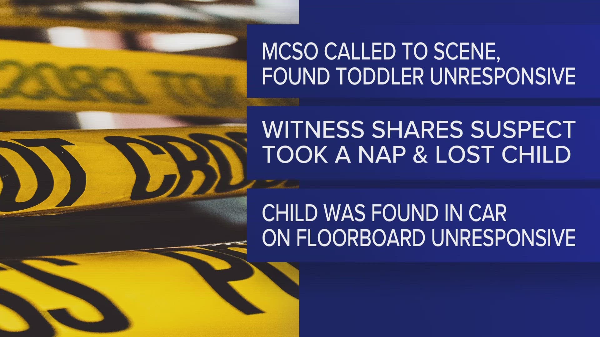 According to the Medical Examiner's report, the cause of death for the child was hyperthermia and the manner of the death was an accident.