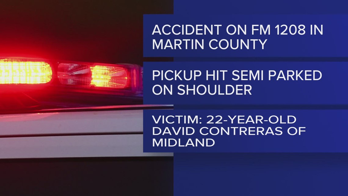 A Midland man is dead after a crash in Martin County | newswest9.com