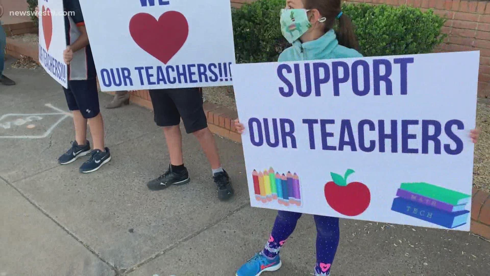 Tuesday, there were more parents than teachers at the rally, showing a united front with one message: teachers' voices matter.