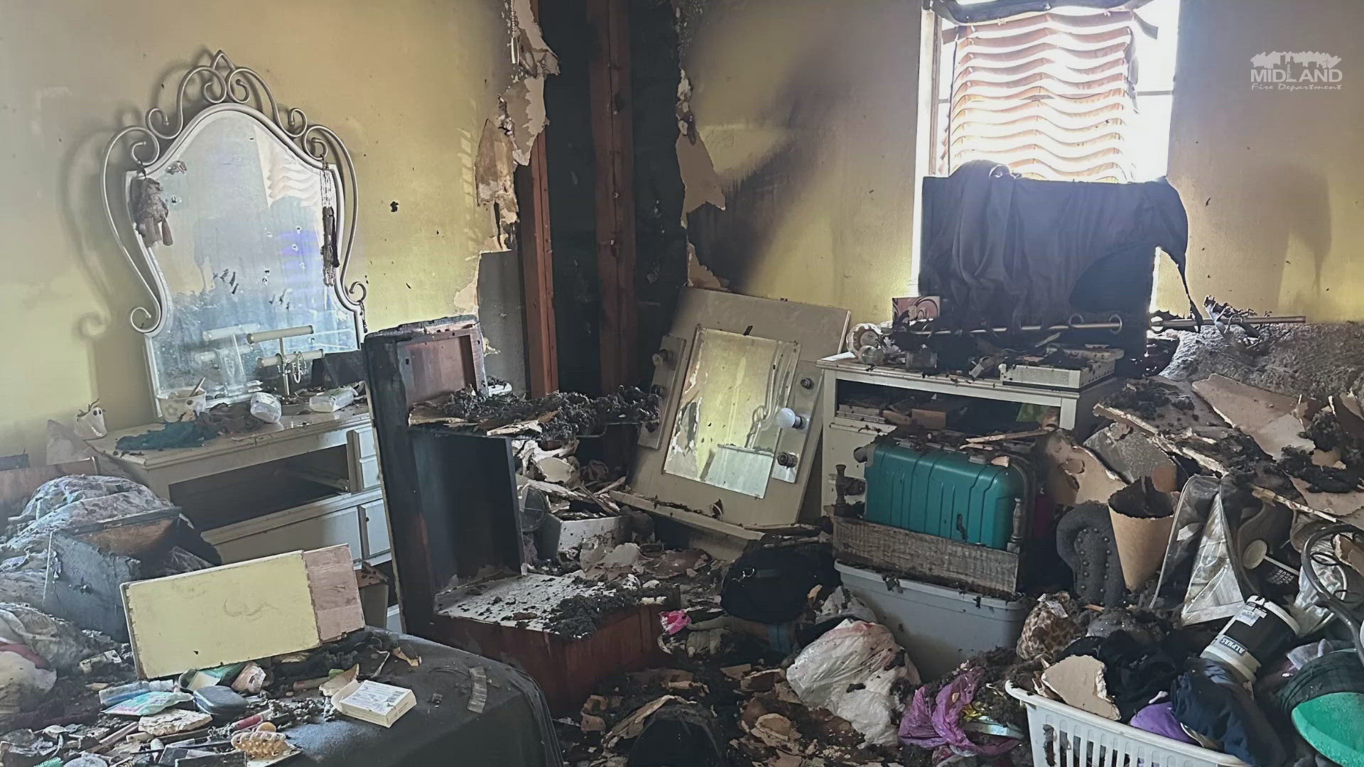 Two women displaced after house fire in southwest Midland