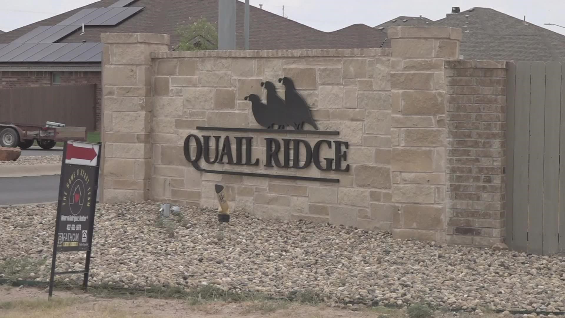 Midland Utilities will be installing a new water line in the Quail Ridge Subdivision, since there's only one water source serving the whole area.