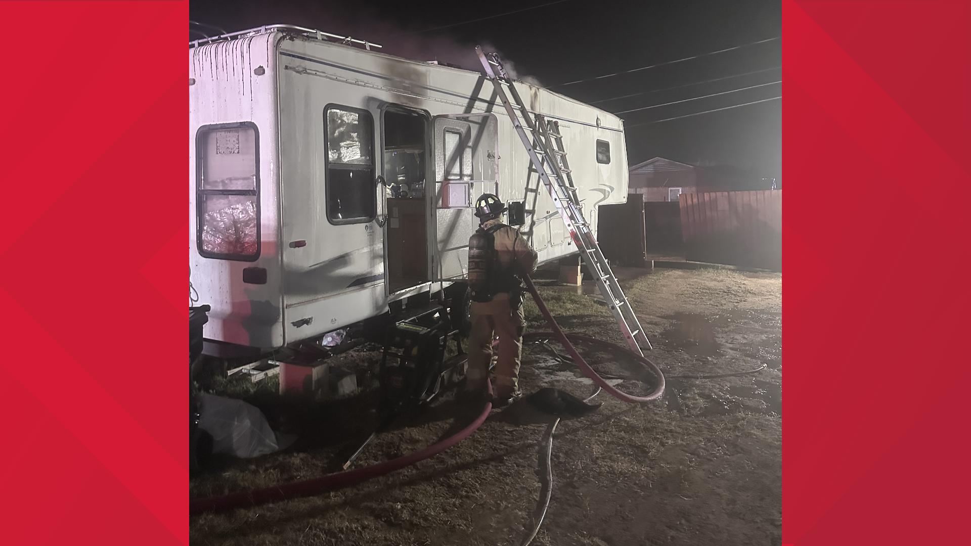 RV fire in southwest Midland displaces one | newswest9.com