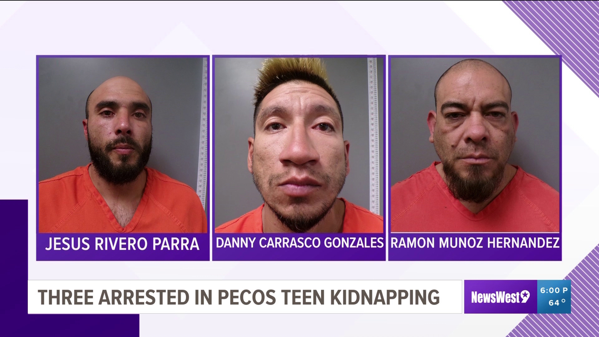 Jesus Rivero Parra, Danny Gonzales and Ramon Hernandez were all arrested for multiple charges.