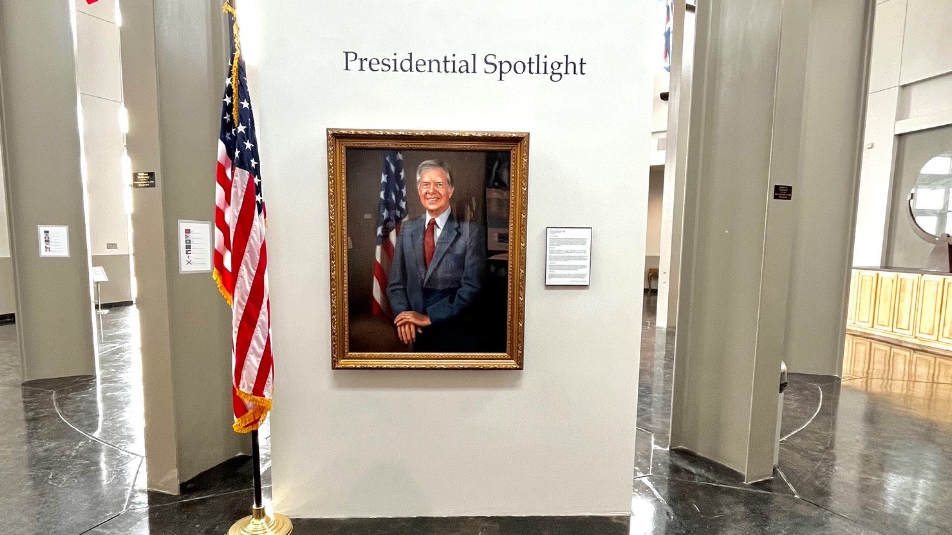 The museum has set up a special display with a portrait of the former president.