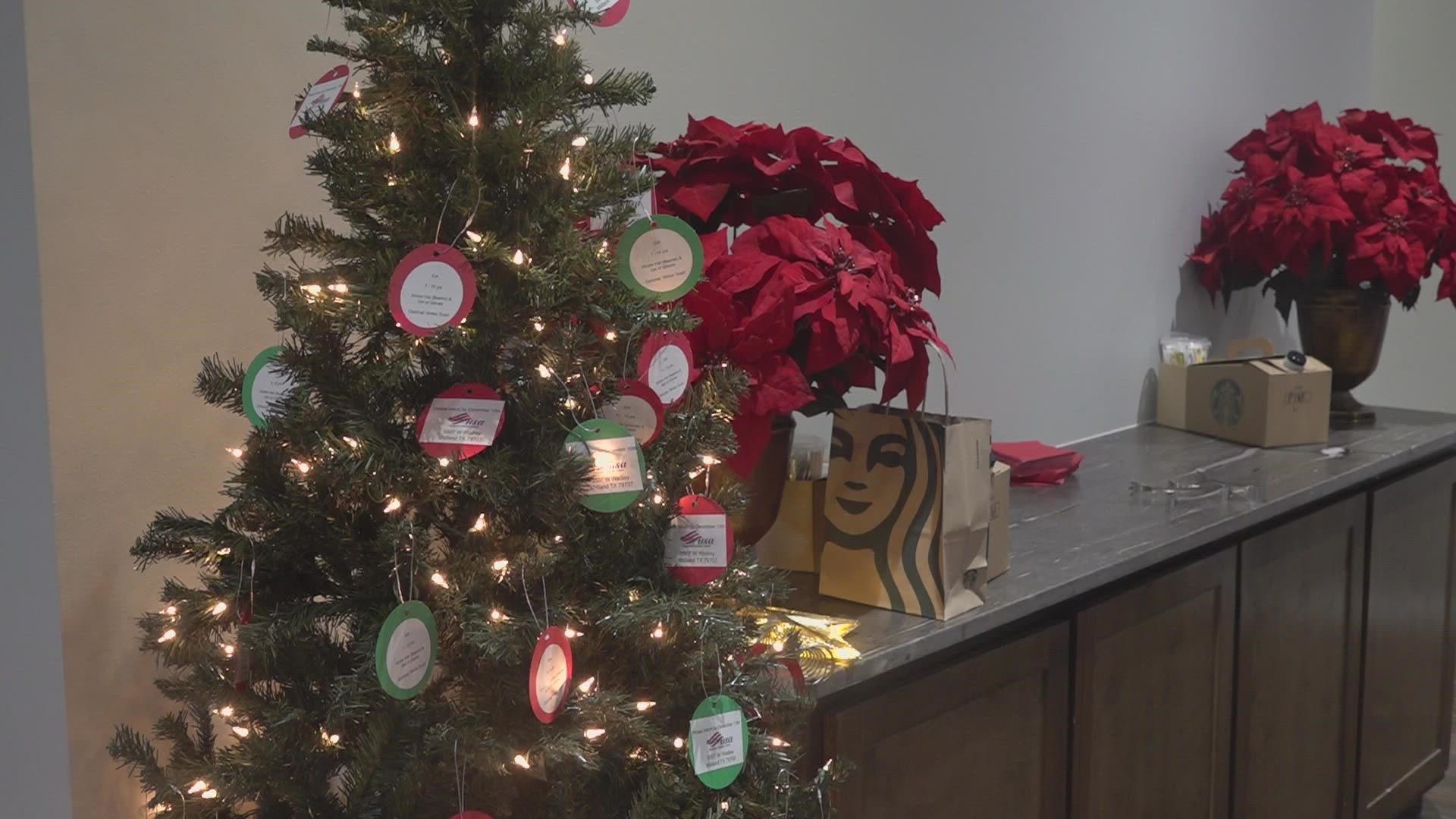 The tree will be taken to local businesses, where people can pick up a wish list for a foster child.