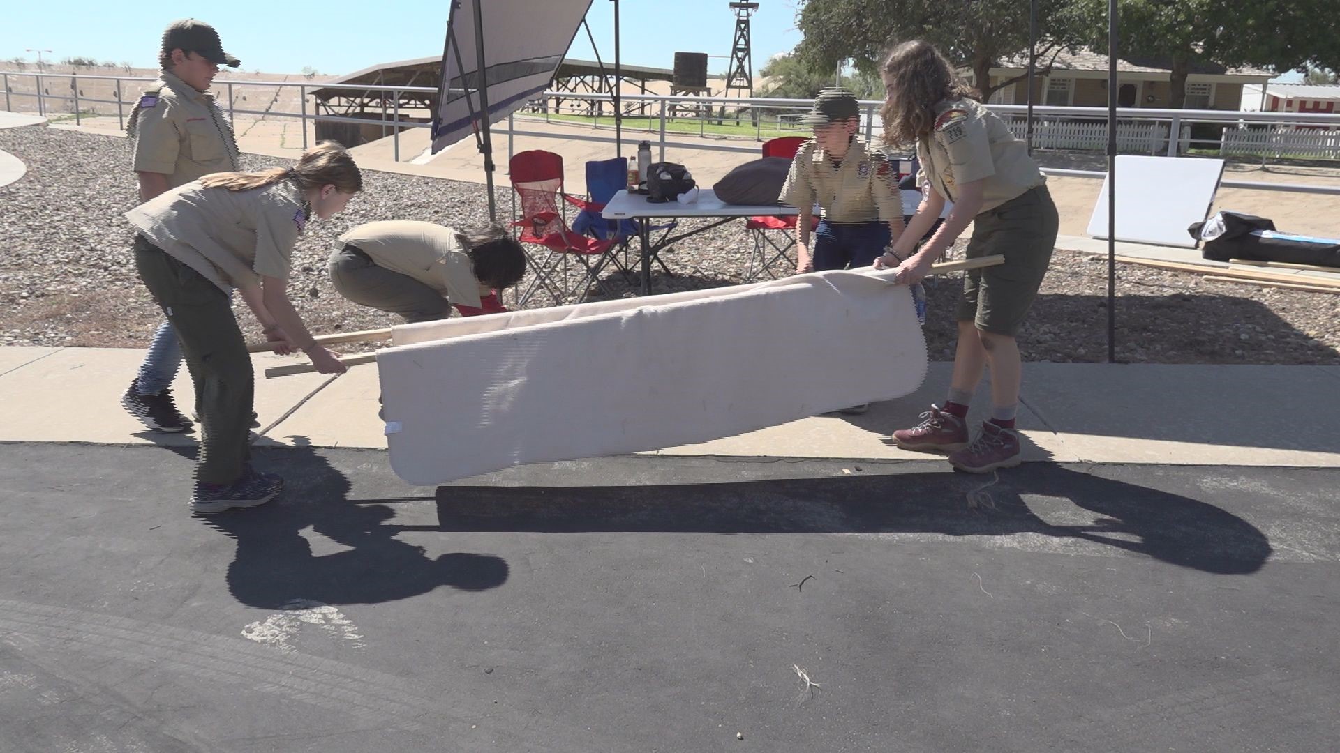 Boy Scouts were on hand to assist in the 80th anniversary of the Rattlesnake Bomber Museum in Monahans.