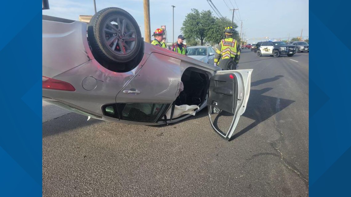 Accident causes vehicle to flip over on 42nd and Grandview in Odessa