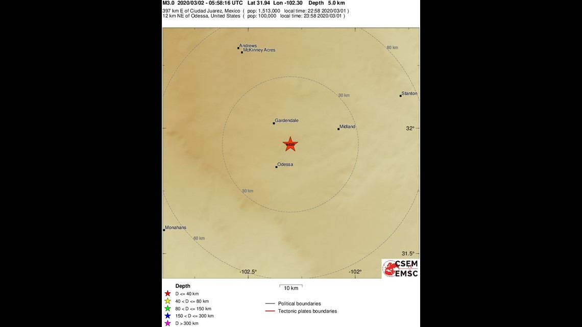 3.0 earthquake strikes near Odessa