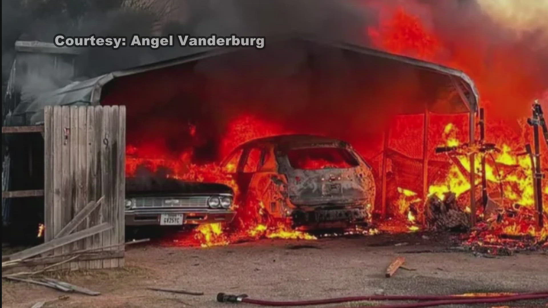 On Tuesday, Angel Vanderburg woke up to screams and explosions from her garage. Besides not having access to their home, they also lost their only source of transit.