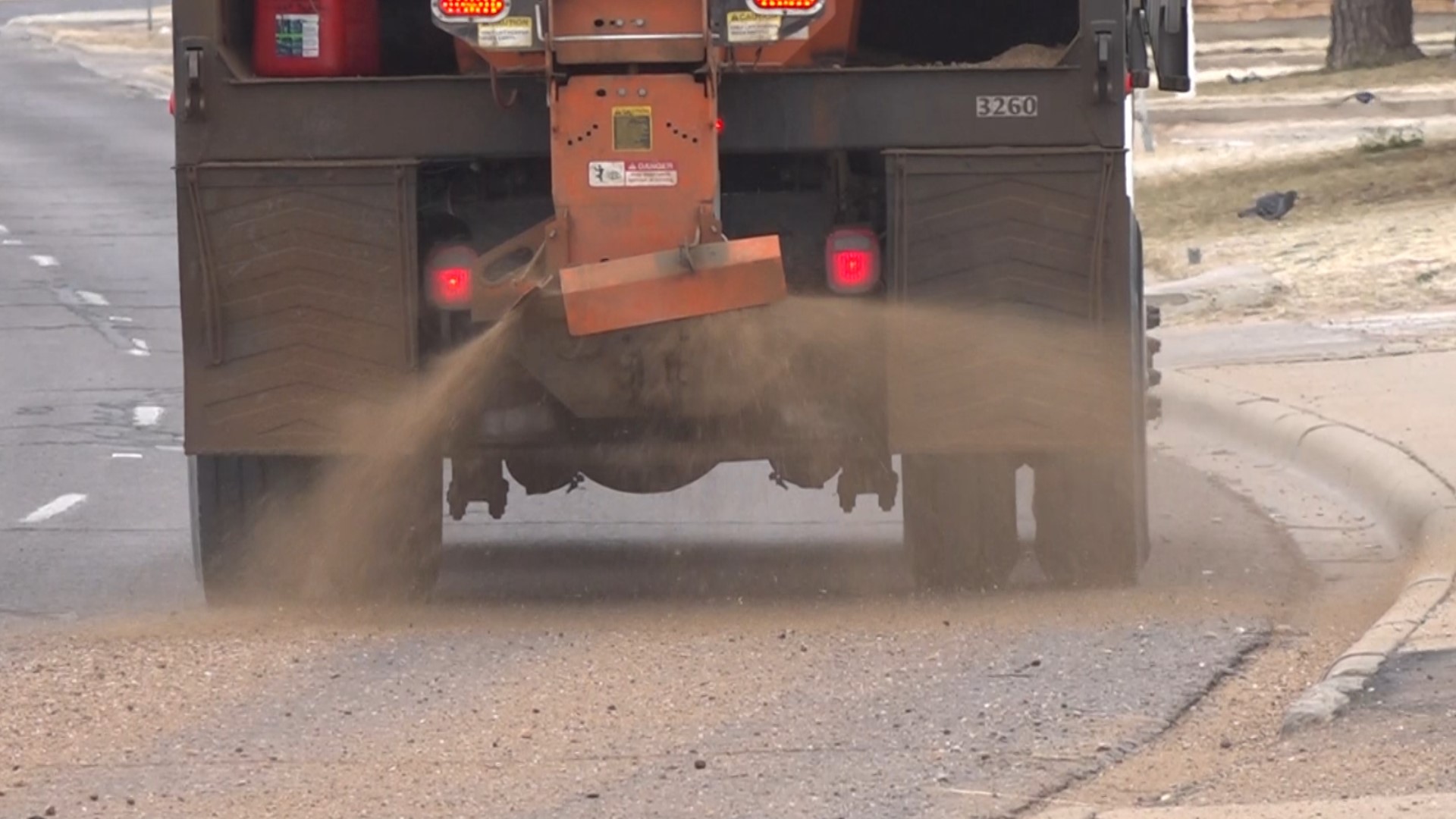 The City of Odessa is using sand trucks on intersections.