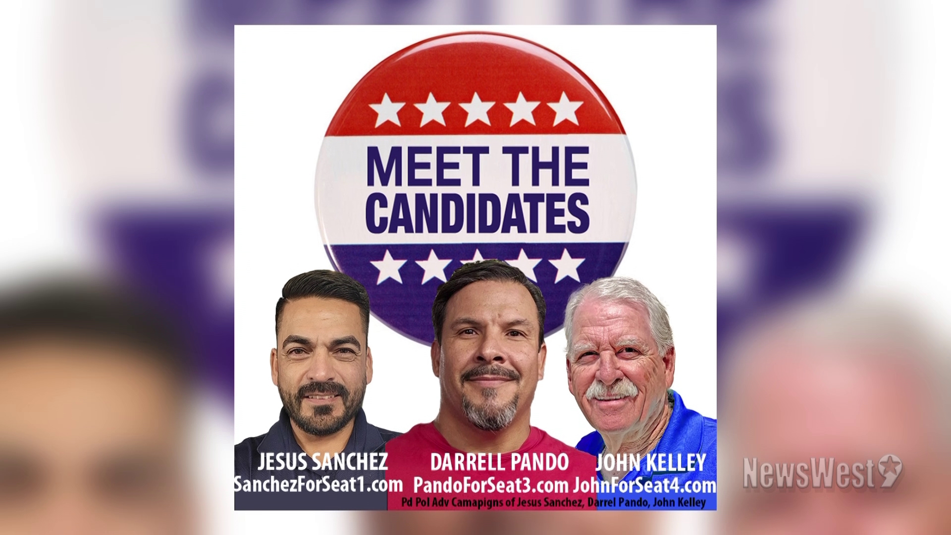 John Kelley, Jesus Sanchez and Darrell Pando all met potential voters to spread their message.