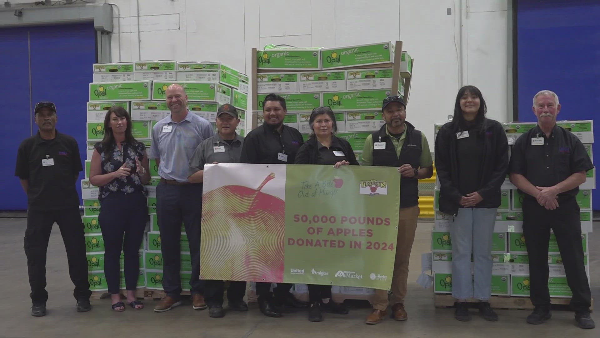 United Supermarkets and Market Street donated 50,000 pounds of apples to WTFB. The apples will be distributed throughout all 19 counties that the food bank serves.